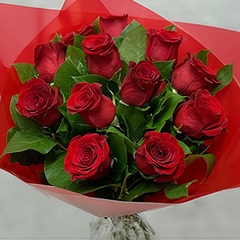 12 Red Rose Handtied Bouquet