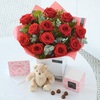 Valentine's Day 12 Red Roses Gift Set