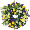 Loose Wreath in Yellow and Purple